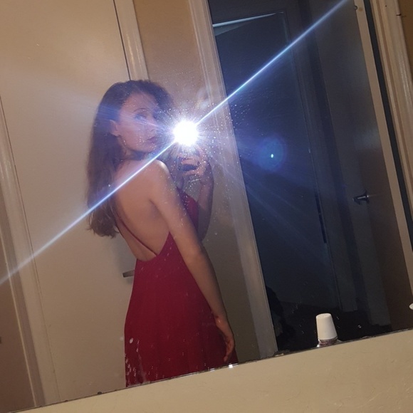 Lulus Long Red Backless Prom Dress - Picture 2 of 8